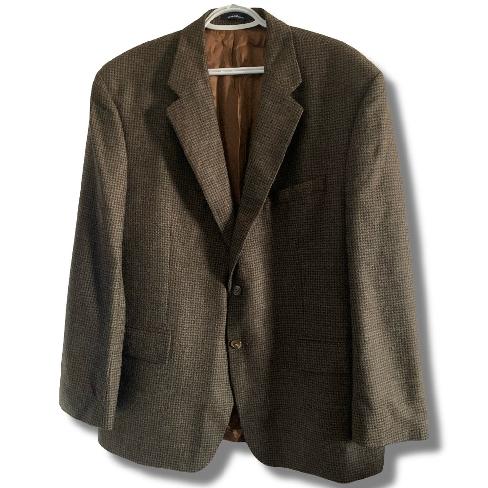 VTG Polo University Ralph Lauren Houndstooth Wool Sport Coat Brown Size 42